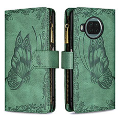 Coque Portefeuille Papillon Livre Cuir Etui Clapet B03F pour Xiaomi Mi 10i 5G Vert