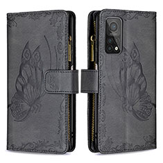 Coque Portefeuille Papillon Livre Cuir Etui Clapet B03F pour Xiaomi Mi 10T 5G Noir