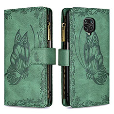 Coque Portefeuille Papillon Livre Cuir Etui Clapet B03F pour Xiaomi Poco M2 Pro Vert