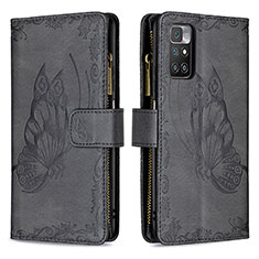 Coque Portefeuille Papillon Livre Cuir Etui Clapet B03F pour Xiaomi Redmi 10 (2022) Noir