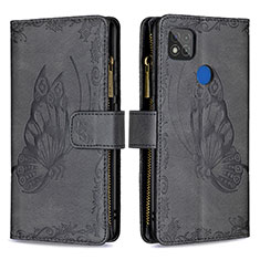 Coque Portefeuille Papillon Livre Cuir Etui Clapet B03F pour Xiaomi Redmi 10A 4G Noir