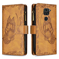 Coque Portefeuille Papillon Livre Cuir Etui Clapet B03F pour Xiaomi Redmi 10X 4G Marron