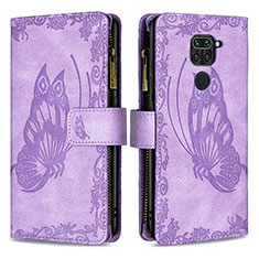 Coque Portefeuille Papillon Livre Cuir Etui Clapet B03F pour Xiaomi Redmi 10X 4G Violet Clair