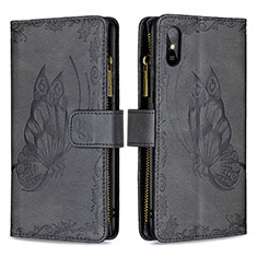 Coque Portefeuille Papillon Livre Cuir Etui Clapet B03F pour Xiaomi Redmi 9AT Noir