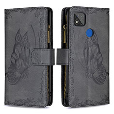 Coque Portefeuille Papillon Livre Cuir Etui Clapet B03F pour Xiaomi Redmi 9C Noir