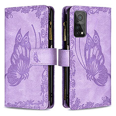 Coque Portefeuille Papillon Livre Cuir Etui Clapet B03F pour Xiaomi Redmi K30S 5G Violet Clair