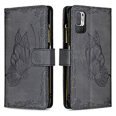 Coque Portefeuille Papillon Livre Cuir Etui Clapet B03F pour Xiaomi Redmi Note 10 5G Noir