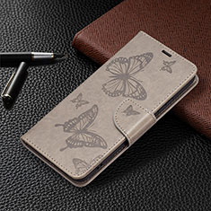 Coque Portefeuille Papillon Livre Cuir Etui Clapet B13F pour Samsung Galaxy S21 FE 5G Gris