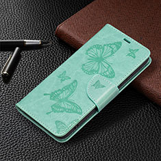 Coque Portefeuille Papillon Livre Cuir Etui Clapet B13F pour Samsung Galaxy S21 FE 5G Vert