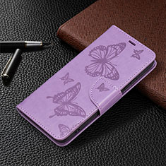 Coque Portefeuille Papillon Livre Cuir Etui Clapet B13F pour Samsung Galaxy S22 5G Violet Clair