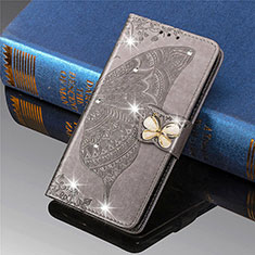 Coque Portefeuille Papillon Livre Cuir Etui Clapet L01 pour Xiaomi Mi 11 Lite 4G Gris