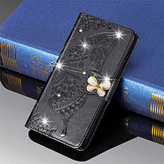 Coque Portefeuille Papillon Livre Cuir Etui Clapet L01 pour Xiaomi Mi 11 Lite 4G Noir