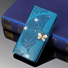 Coque Portefeuille Papillon Livre Cuir Etui Clapet L01 pour Xiaomi Mi 11 Lite 5G Bleu