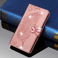 Coque Portefeuille Papillon Livre Cuir Etui Clapet L01 pour Xiaomi Mi 11 Lite 5G NE Rose