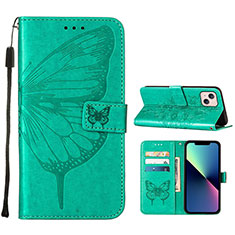 Coque Portefeuille Papillon Livre Cuir Etui Clapet L10 pour Apple iPhone 13 Mini Vert