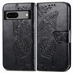 Coque Portefeuille Papillon Livre Cuir Etui Clapet pour Google Pixel 7 5G Noir