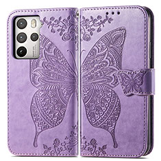 Coque Portefeuille Papillon Livre Cuir Etui Clapet pour HTC U23 5G Violet Clair