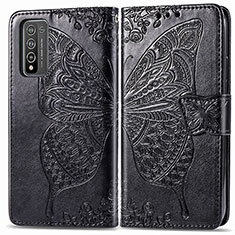 Coque Portefeuille Papillon Livre Cuir Etui Clapet pour Huawei Honor 10X Lite Noir