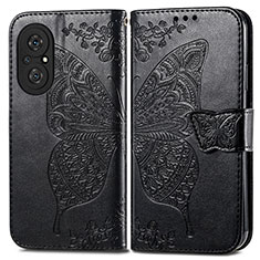 Coque Portefeuille Papillon Livre Cuir Etui Clapet pour Huawei Honor 50 SE 5G Noir