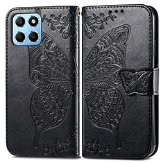 Coque Portefeuille Papillon Livre Cuir Etui Clapet pour Huawei Honor 70 Lite 5G Noir