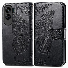 Coque Portefeuille Papillon Livre Cuir Etui Clapet pour Huawei Honor 90 Lite 5G Noir