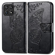 Coque Portefeuille Papillon Livre Cuir Etui Clapet pour Huawei Honor X30i Noir