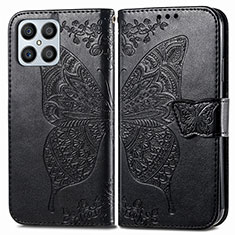 Coque Portefeuille Papillon Livre Cuir Etui Clapet pour Huawei Honor X8 4G Noir