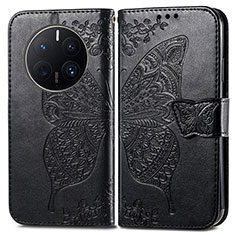 Coque Portefeuille Papillon Livre Cuir Etui Clapet pour Huawei Mate 50 Pro Noir