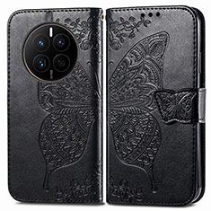 Coque Portefeuille Papillon Livre Cuir Etui Clapet pour Huawei Mate 50E Noir