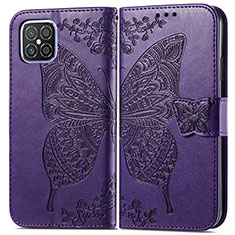 Coque Portefeuille Papillon Livre Cuir Etui Clapet pour Huawei Nova 8 SE 4G Violet