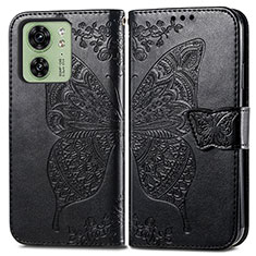 Coque Portefeuille Papillon Livre Cuir Etui Clapet pour Motorola Moto Edge (2023) 5G Noir