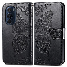 Coque Portefeuille Papillon Livre Cuir Etui Clapet pour Motorola Moto Edge 30 Pro 5G Noir