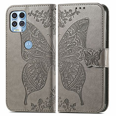 Coque Portefeuille Papillon Livre Cuir Etui Clapet pour Motorola Moto Edge S 5G Gris