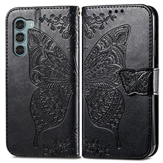 Coque Portefeuille Papillon Livre Cuir Etui Clapet pour Motorola Moto Edge S30 5G Noir