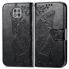 Coque Portefeuille Papillon Livre Cuir Etui Clapet pour Motorola Moto G Power (2021) Noir