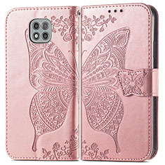 Coque Portefeuille Papillon Livre Cuir Etui Clapet pour Motorola Moto G Power (2021) Rose