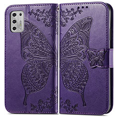 Coque Portefeuille Papillon Livre Cuir Etui Clapet pour Motorola Moto G Stylus (2021) Violet