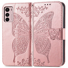 Coque Portefeuille Papillon Livre Cuir Etui Clapet pour Motorola Moto G42 Violet