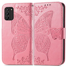 Coque Portefeuille Papillon Livre Cuir Etui Clapet pour Nokia G100 Rose Rouge