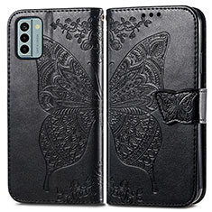 Coque Portefeuille Papillon Livre Cuir Etui Clapet pour Nokia G22 Noir