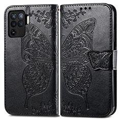 Coque Portefeuille Papillon Livre Cuir Etui Clapet pour Oppo A94 4G Noir