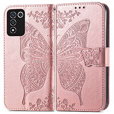 Coque Portefeuille Papillon Livre Cuir Etui Clapet pour Oppo K9S 5G Rose