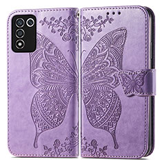 Coque Portefeuille Papillon Livre Cuir Etui Clapet pour Oppo K9S 5G Violet Clair