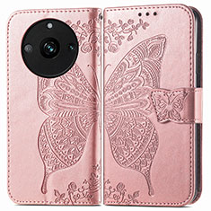 Coque Portefeuille Papillon Livre Cuir Etui Clapet pour Realme 11 Pro+ Plus 5G Or Rose