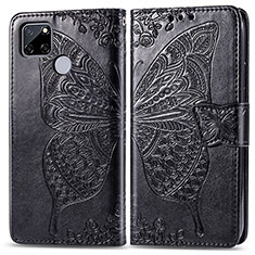 Coque Portefeuille Papillon Livre Cuir Etui Clapet pour Realme 7i RMX2193 Noir