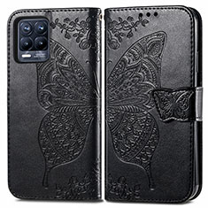 Coque Portefeuille Papillon Livre Cuir Etui Clapet pour Realme 8 4G Noir