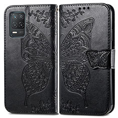 Coque Portefeuille Papillon Livre Cuir Etui Clapet pour Realme 8 5G Noir