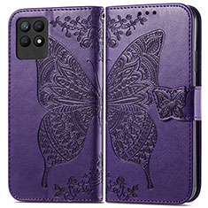 Coque Portefeuille Papillon Livre Cuir Etui Clapet pour Realme 8i Violet