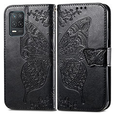 Coque Portefeuille Papillon Livre Cuir Etui Clapet pour Realme 9 5G India Noir