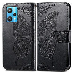 Coque Portefeuille Papillon Livre Cuir Etui Clapet pour Realme 9 5G Noir